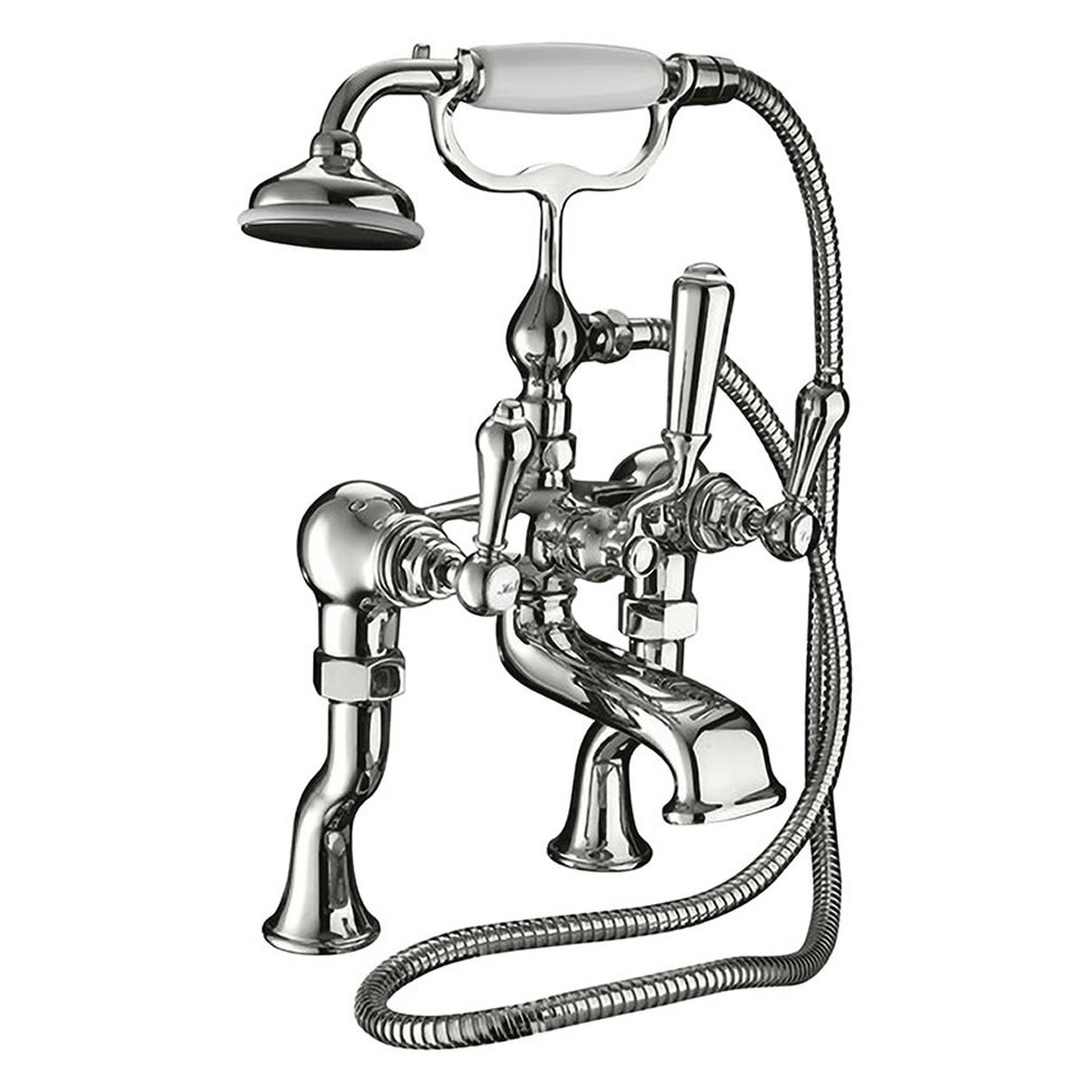 Imperial Regent Polished Nickel Deck Mounted Bath Shower Mixer With Kit
